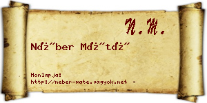 Néber Máté névjegykártya